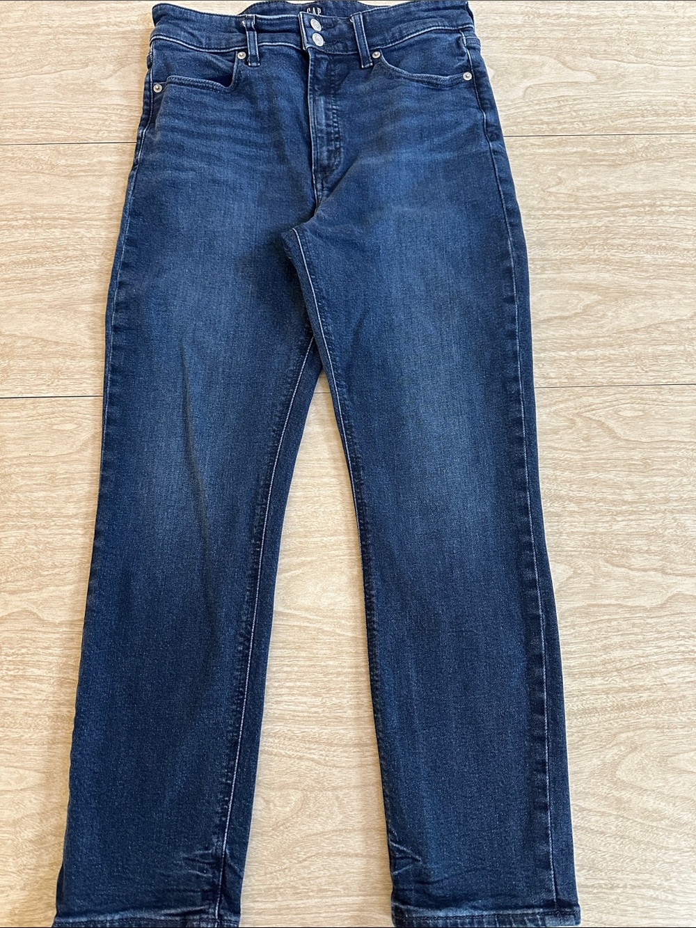 Gap High Rise Cigarette Jeans in Dark Indigo 30